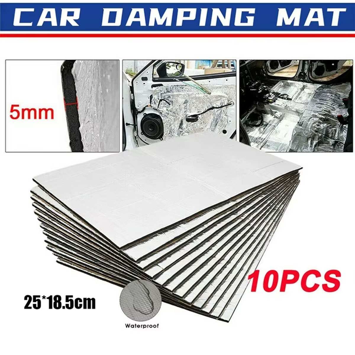 Car Audio Sound Deadening Mat - 10 шт., автомобильный фургон, звуковой глушитель,