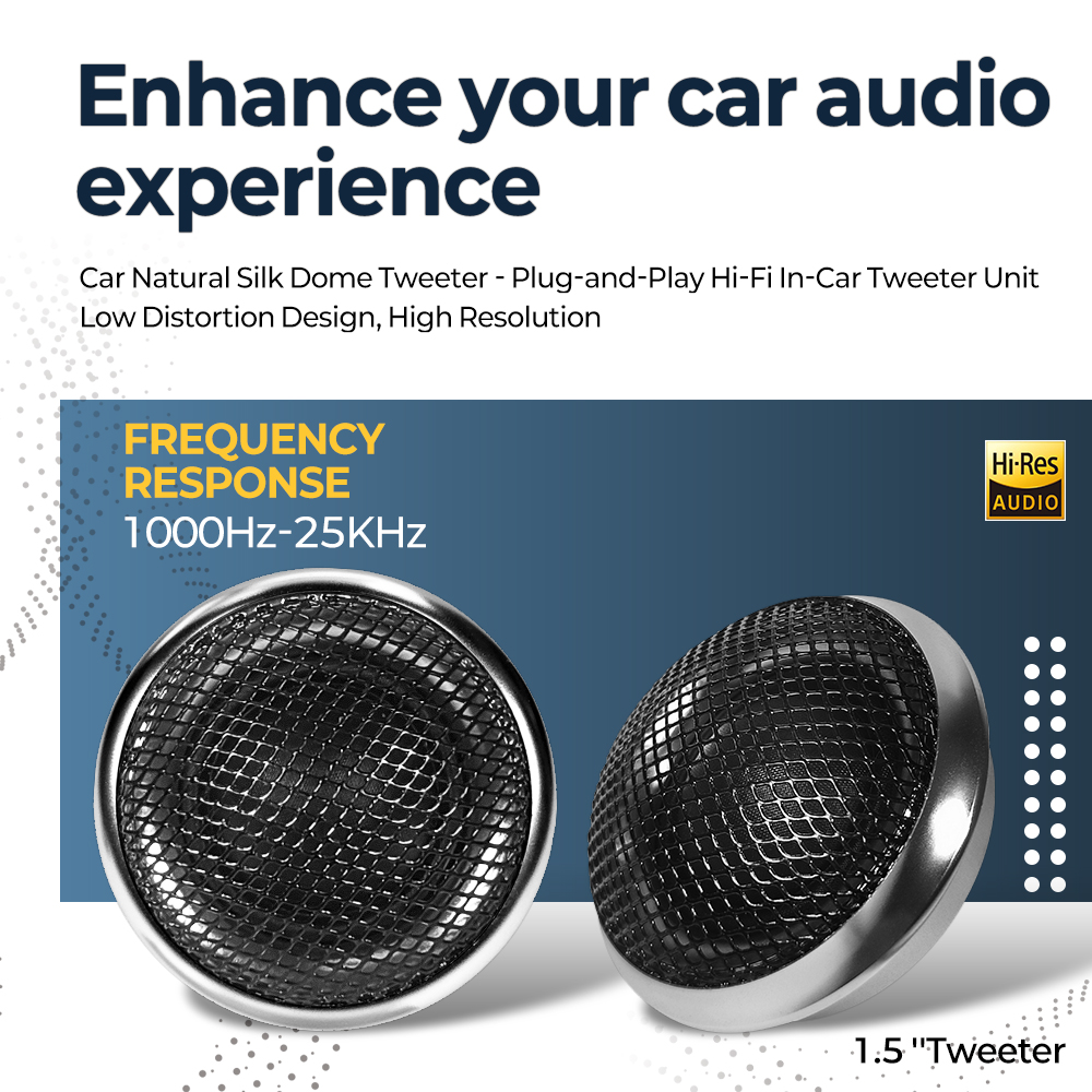 Car Audio Tweeter Silk Dome - 1,5-дюймовый автомобильный высококачественный стереодинамик, твитер-автомобильный модифицированный