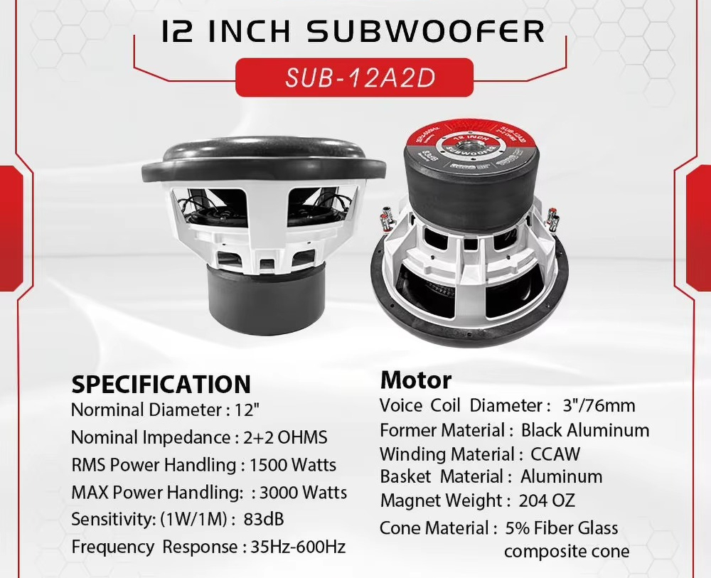 12-дюймовый автомобильный сабв – обзор и цена Car Subwoofer 12 Inch 1500W