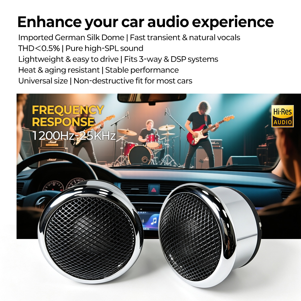Пара 2-дюймовых автомобильных  – обзор и цена Car Audio Tweeter Silk Dome