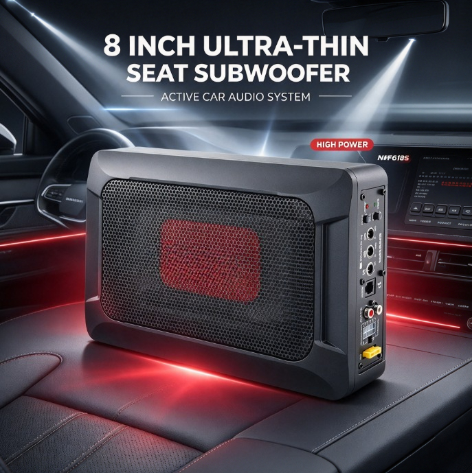 NBF618S – активный сабвуфер дл – обзор и цена Under Seat Subwoofer Slim 8 Inch