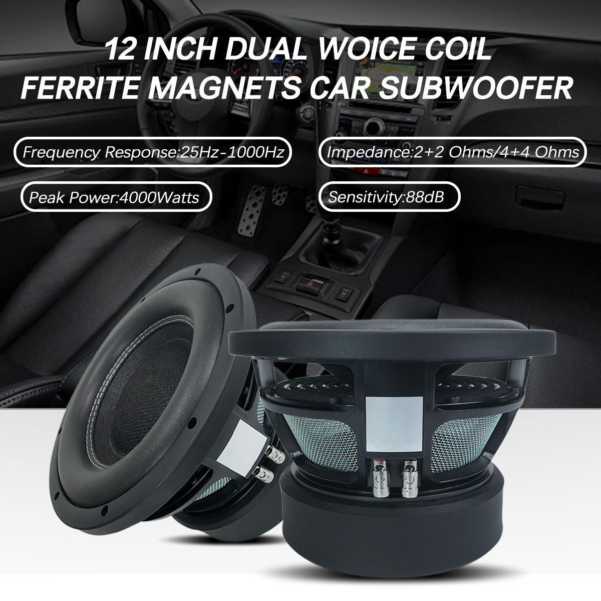 12-дюймовый автомобильный сабв – обзор и цена Car Subwoofer 12 Inch 1500W