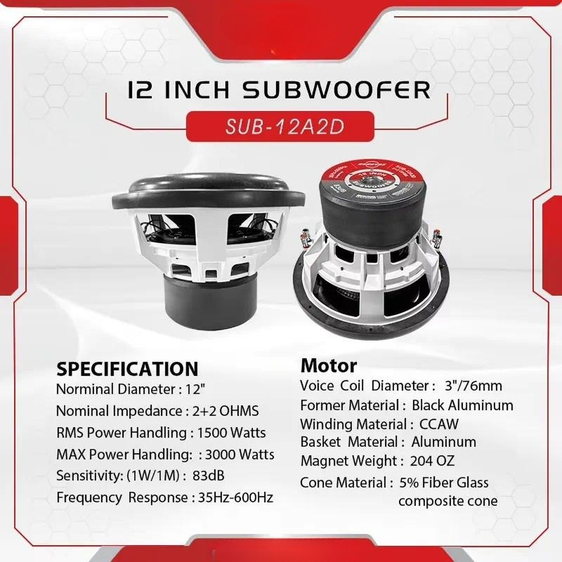 Сабвуфер GRANVOZ 1500 Вт, 12 д – обзор и цена Car Subwoofer 12 Inch 1500W