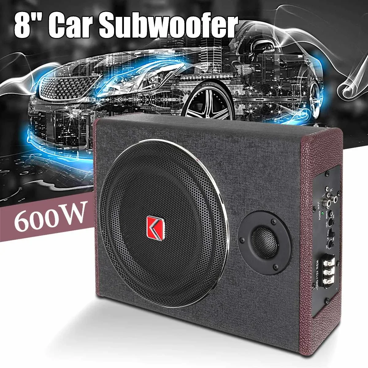 8-дюймовый 600-ваттный автомоб – обзор и цена Under Seat Subwoofer Slim 8 Inch